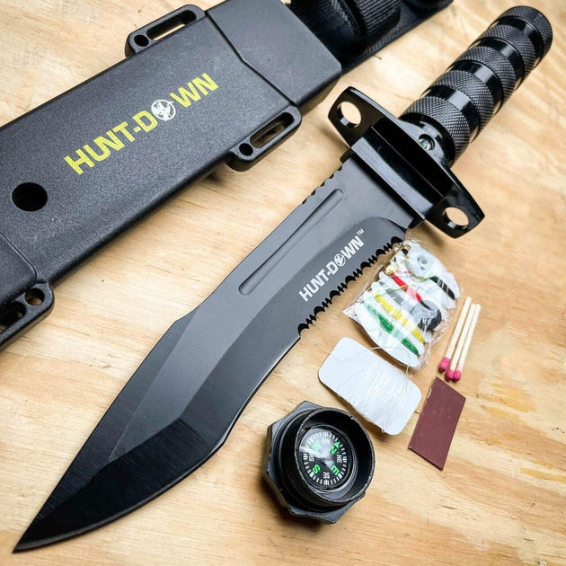 Tactical Huting Camping Knife , Rambo Bowie Straight Fixed Blade Knifes ,  Rainbow/Blue/Gold/Black Titanium for Choose - AliExpress