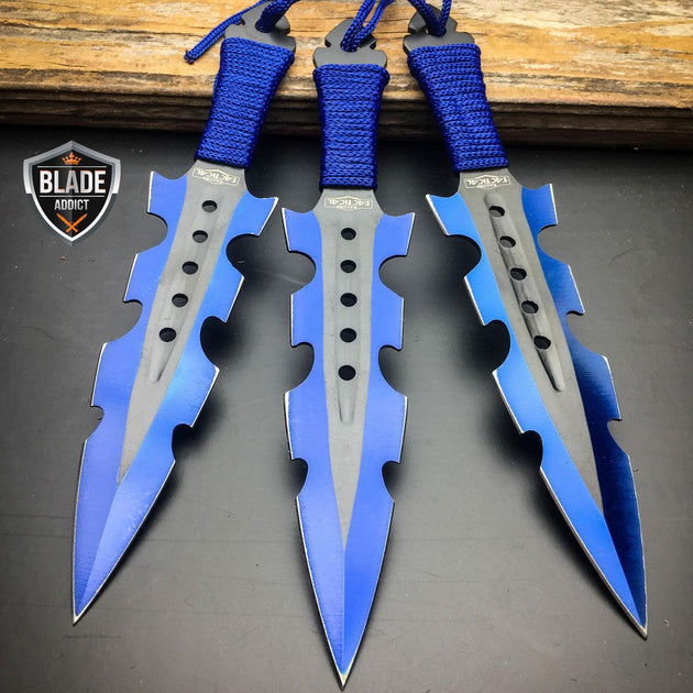 24pc Naruto Kunai 6 THROWING KNIVES Ninja Knife Fixed Blade Dagger SET  w/Sheath