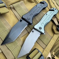 Heavy Duty Survival Tanto Blade Spring Assisted Pocket Knife