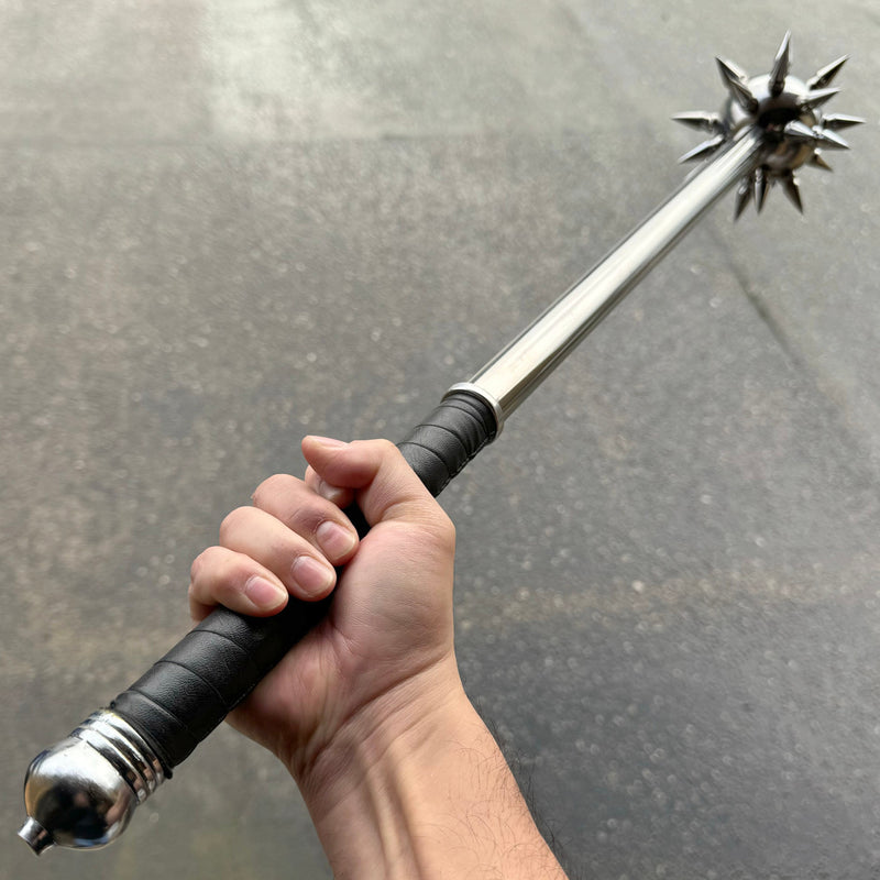 36" Medieval Silver Spiked Ball Morning Star Mace