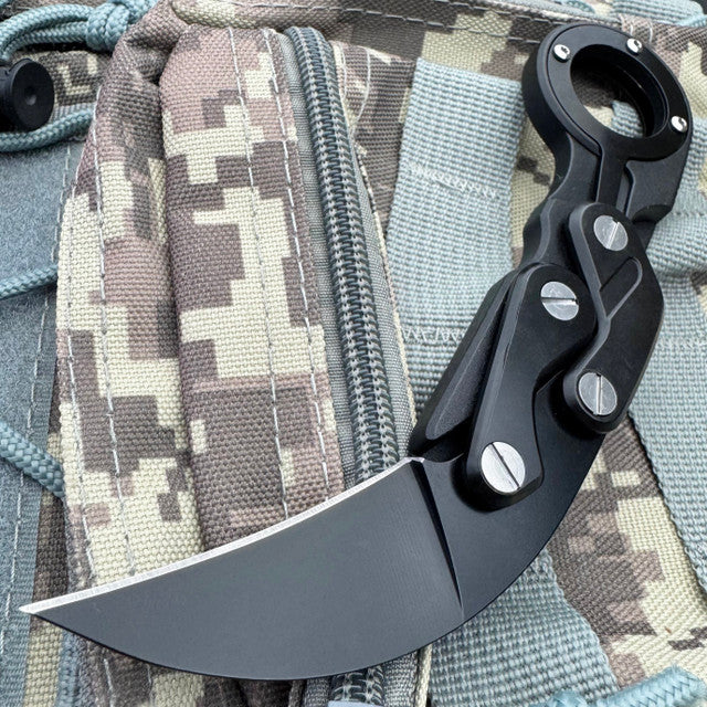 6.25" Black Quick Folding Karambit Pocket Knife