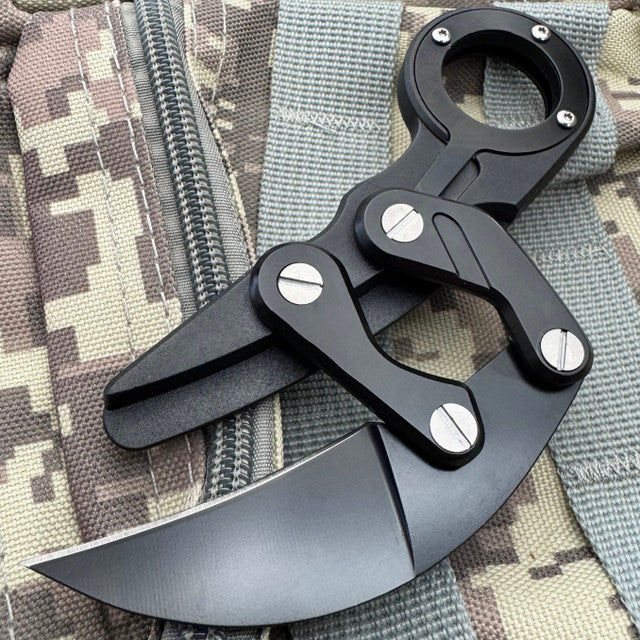 6.25" Black Quick Folding Karambit Pocket Knife