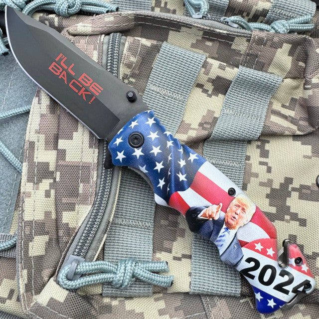 TRUMP 2024 – "I’LL BE BACK" Spring Assisted Pocket Knife