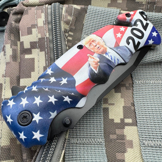 TRUMP 2024 – "I’LL BE BACK" Spring Assisted Pocket Knife