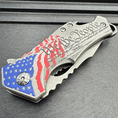 MTech USA Flag We The People Spring Assisted Open Folding Pocket Knife America