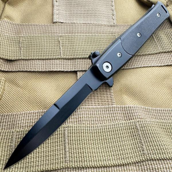 7" Italian Milano Stiletto Tactical Spring Assisted Opening Folding Pocket Knife