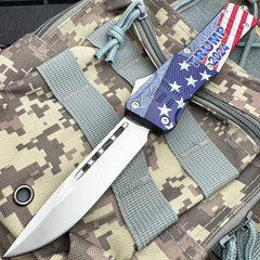 Trump 2024 US Flag Drop Point Blade OTF Knife