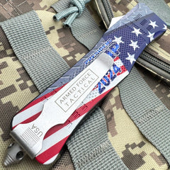 Trump 2024 US Flag Drop Point Blade OTF Knife