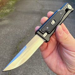 Black Gravity Knife (Silver Blade)