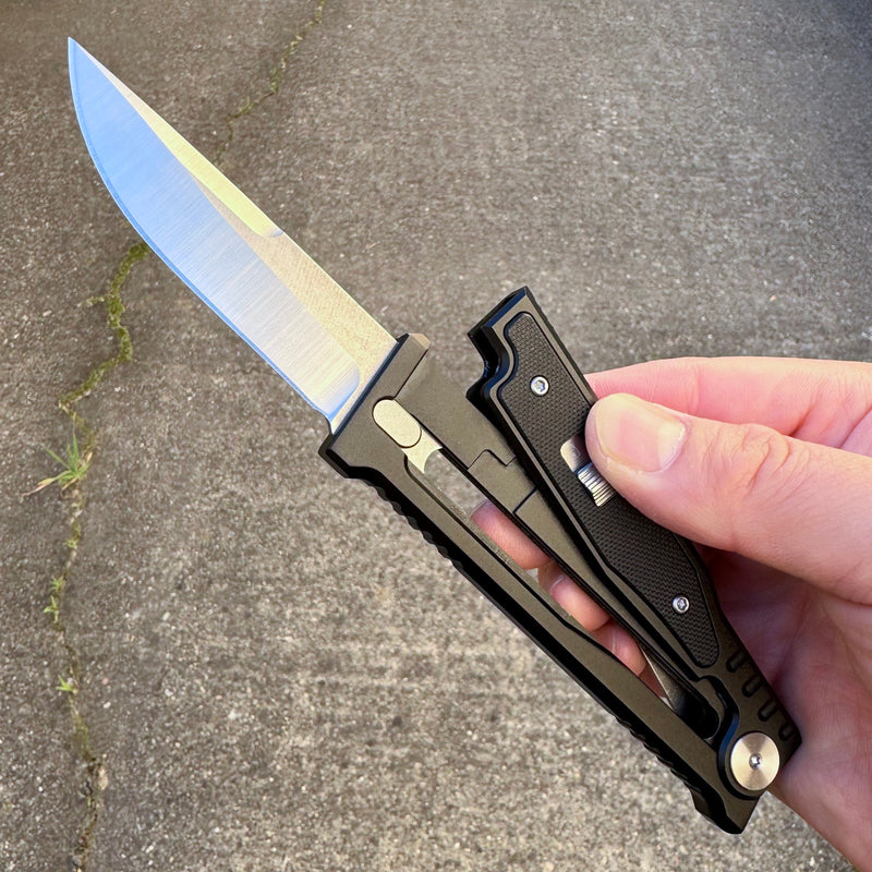 Black Gravity Knife (Silver Blade)