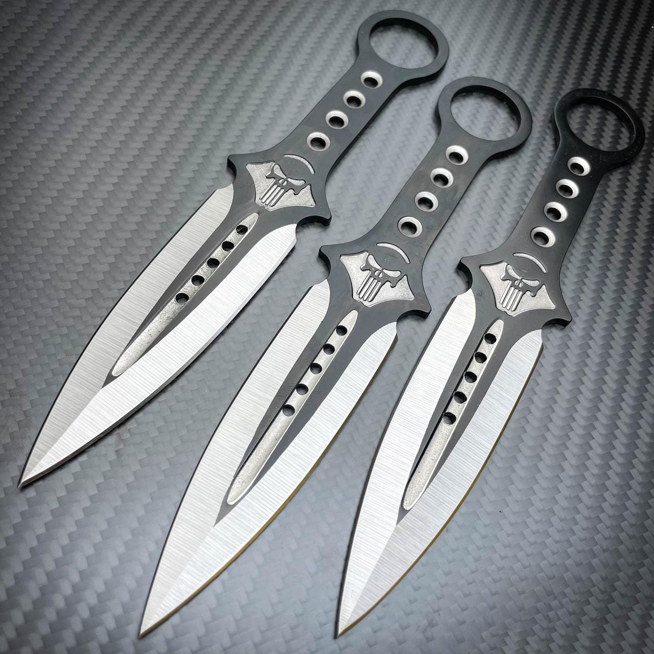 3 Pc 7.5 Ninja Tactical Combat Kunai Throwing Knife Set wit
