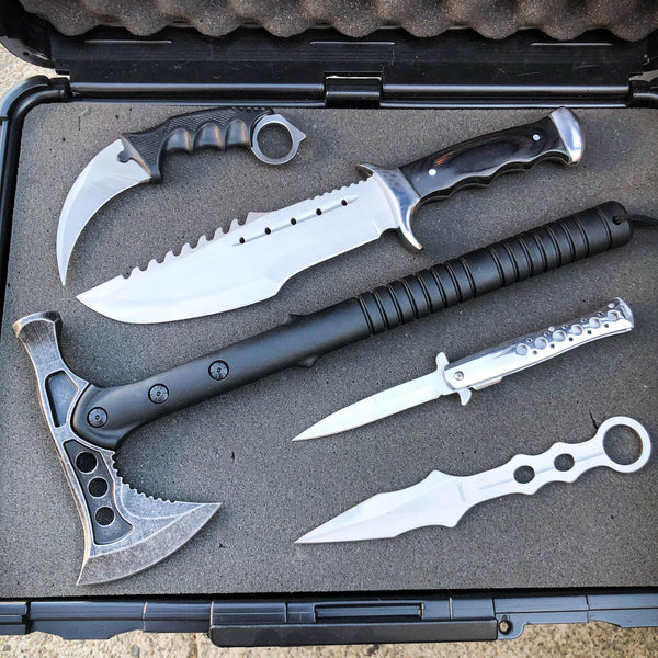 8PC BLACK REAPER TACTICAL KNIFE SET - MEGAKNIFE