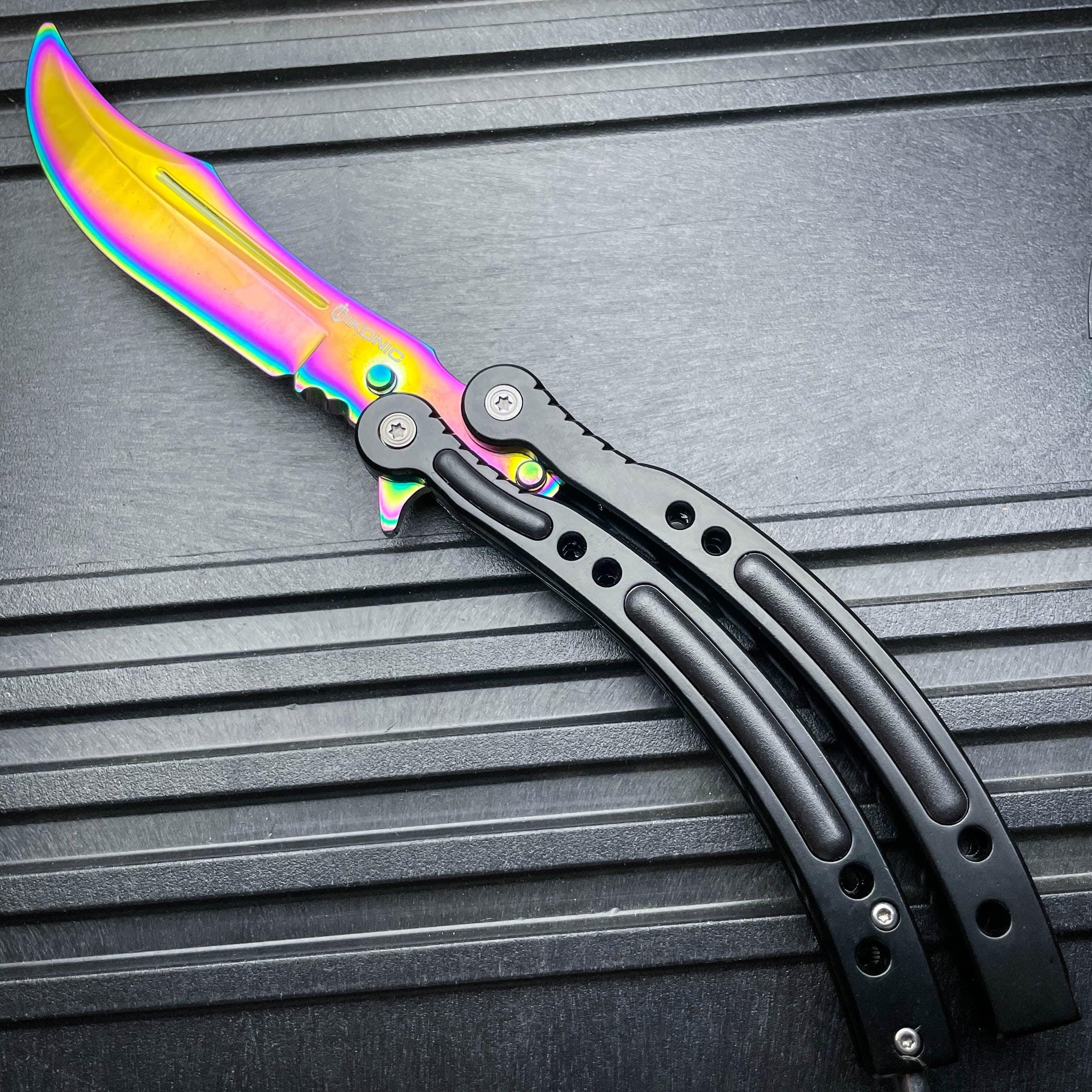 CSGO GALAXY BLACK Practice Knife Balisong Butterfly Tactical Combat Trainer