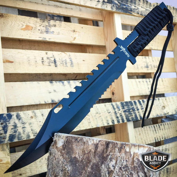 13 TACTICAL SURVIVAL Rambo Full Tang FIXED BLADE KNIFE Hunting w