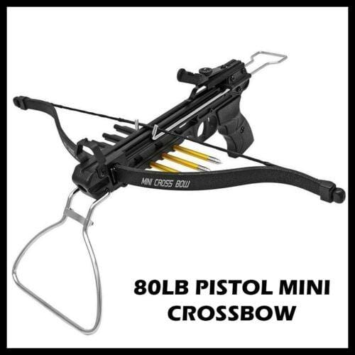NEW 80 LB ARCHERY HUNTING Gun BLACK PISTOL CROSSBOW W/ ARROWS BOLTS XB